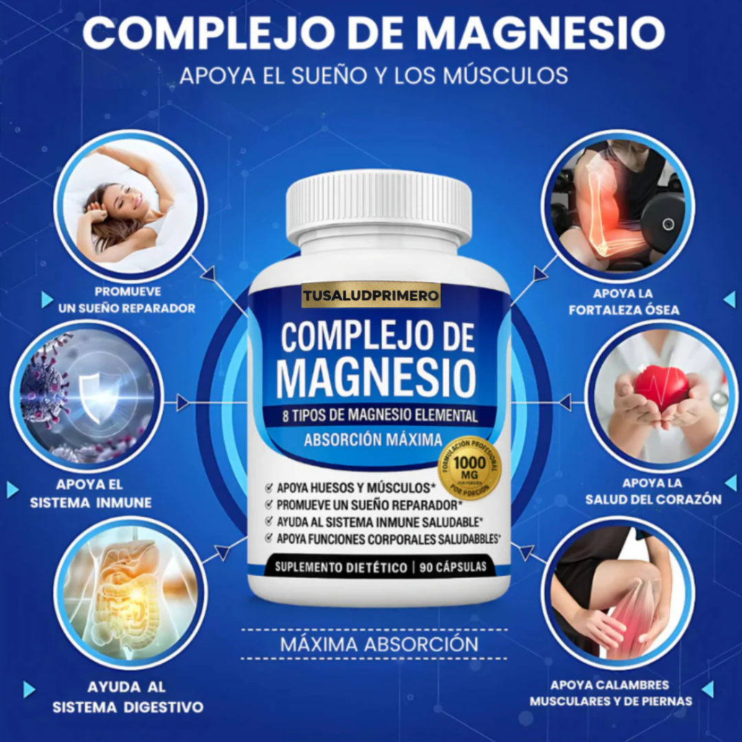 Magnesio Complex Total: Citrato + Glicinato (Digestión, Sueño y Cortisol)