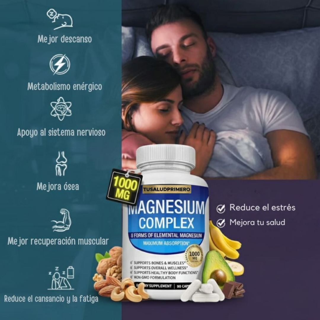 Magnesio Complex Total: Citrato + Glicinato (Digestión, Sueño y Cortisol)