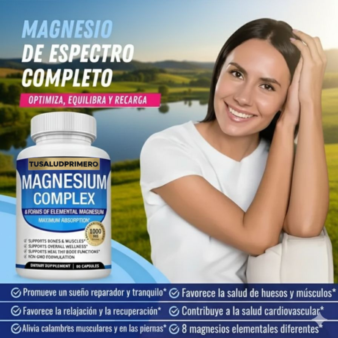 Magnesio Complex Total: Citrato + Glicinato (Digestión, Sueño y Cortisol)